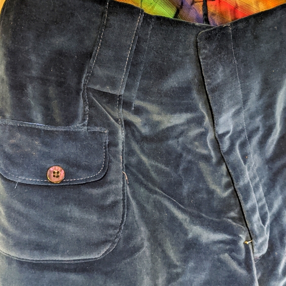 Vintage blue velvet crush 70's SIR For Her pants - Picture 5 of 7